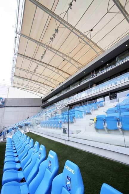 Budapest: Hidegkuti Stadium Guided Tour - Press conference room and the trophy winners steps