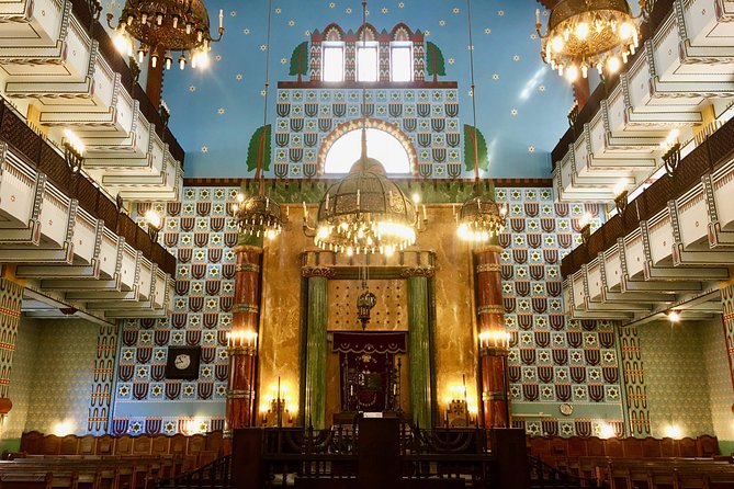 Budapest Jewish Heritage: Synagogues, Shoes, Secrets & Flódni - Kazinczy Street Orthodox Synagogue: art nouveau color and Miksa Róth glass