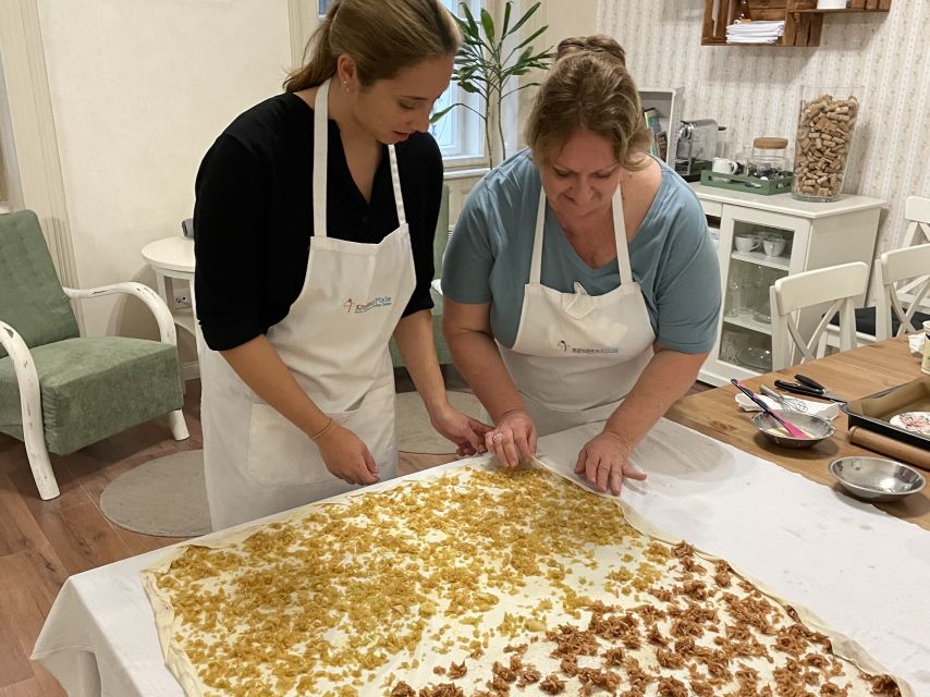 Stretched Strudel Making Class with 2 Different Fillings - The tasting break: wine, snacks, and a friendly food lesson
