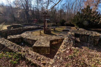 Walk to recent and aged spiritual sanctuaries near Budapest - Startrail up to the Church of Pilis: a station walk for Hungarian questions