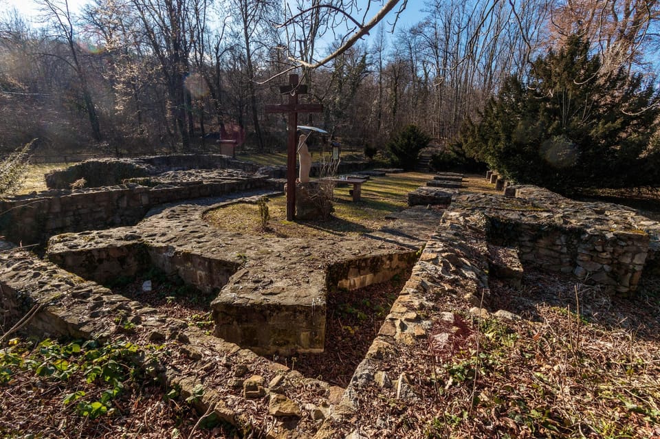 Walk to recent and aged spiritual sanctuaries near Budapest - Startrail up to the Church of Pilis: a station walk for Hungarian questions